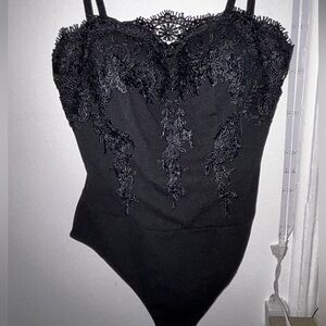 Elegant Black Lace Bustier Top